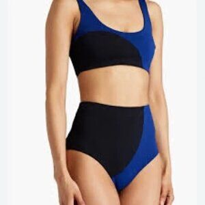 NWT Mara Hoffman Lydia High Waisted Bikini Bottom in Navy Black Size XS